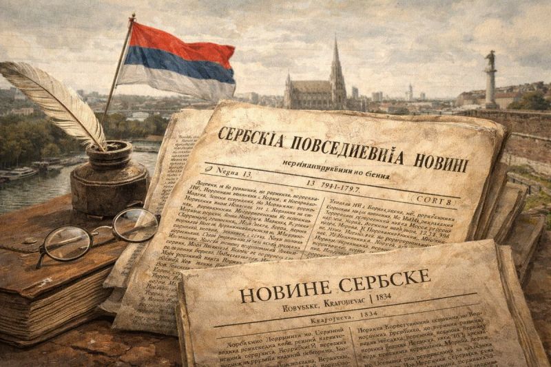 Image for the Tweet beginning: 📰🇷🇸 First newspapers in Serbian