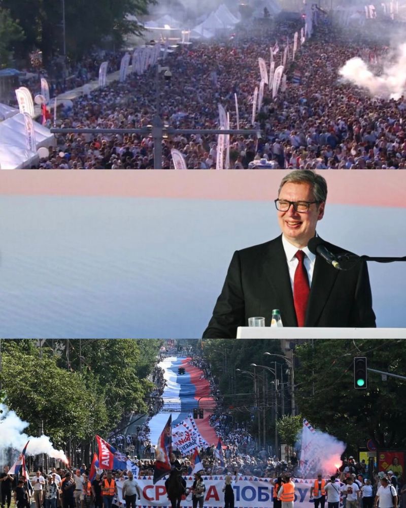Image for the Tweet beginning: 🇷🇸 Enormous rally in front
