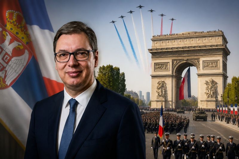 Image for the Tweet beginning: 🇫🇷 🇷🇸 Serbian president @avucic
